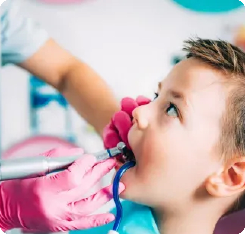 A young patient during a gentle dental check-up